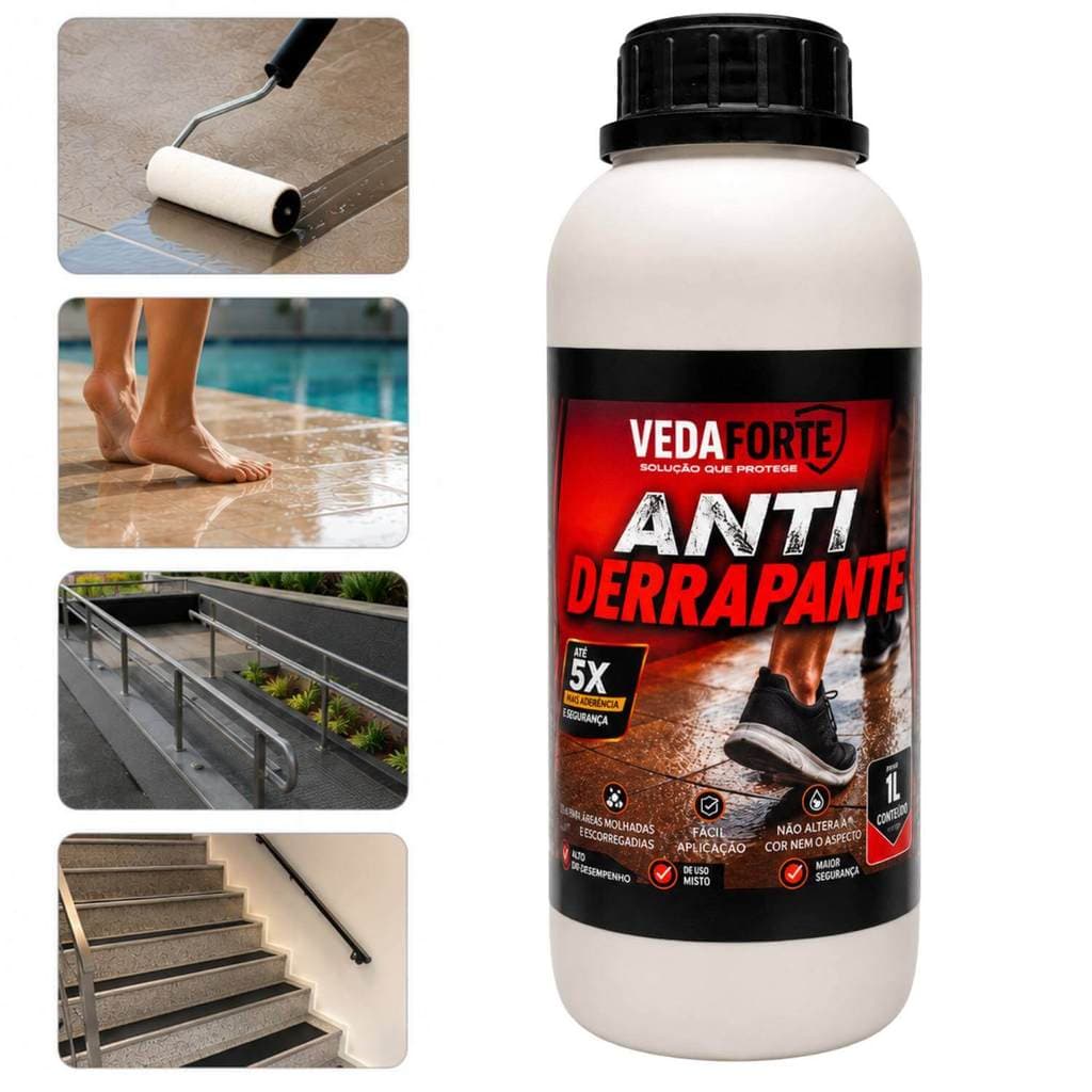 Antiderrapante para Pisos Veda Forte Proteção e Segurança 1 Litro