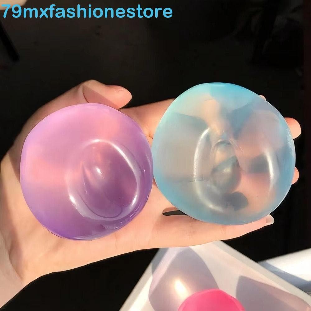 Brinquedo De Aperto De Retorno Rápido De Bola MXFASHIONESB , Mole De Óleo De Coco Azul De Ascensão Lenta , Transparente