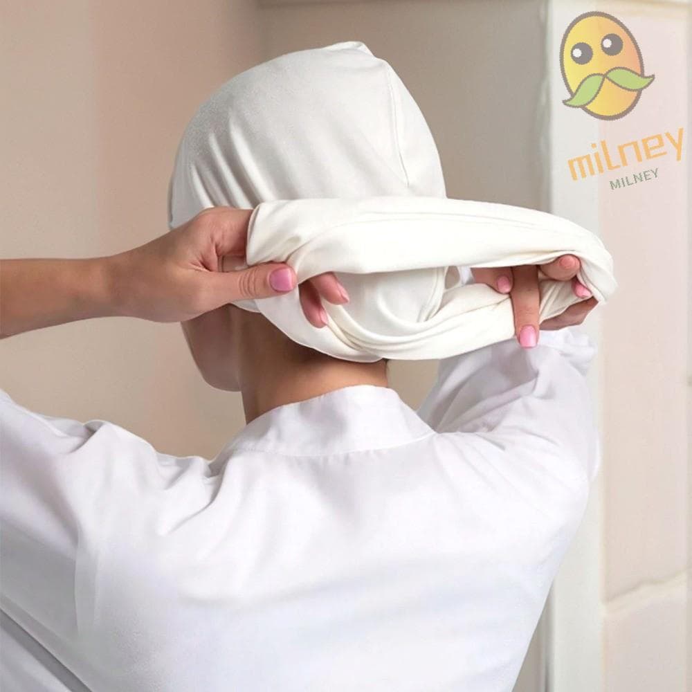 MILLNEY Chapéu-Turbante de Uso Rápido, Lenço Muçulmano de Algodão Cetim Elástico, Chapéu-Turbante Islâmico de Cauda Long