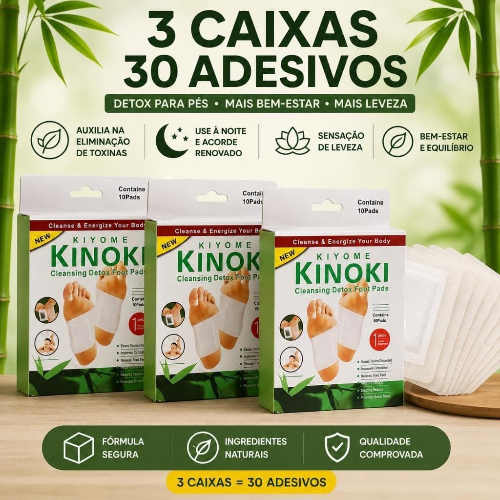 Kit  Adesivo Pés Anti inchaço Elimina Impureza dos Pés