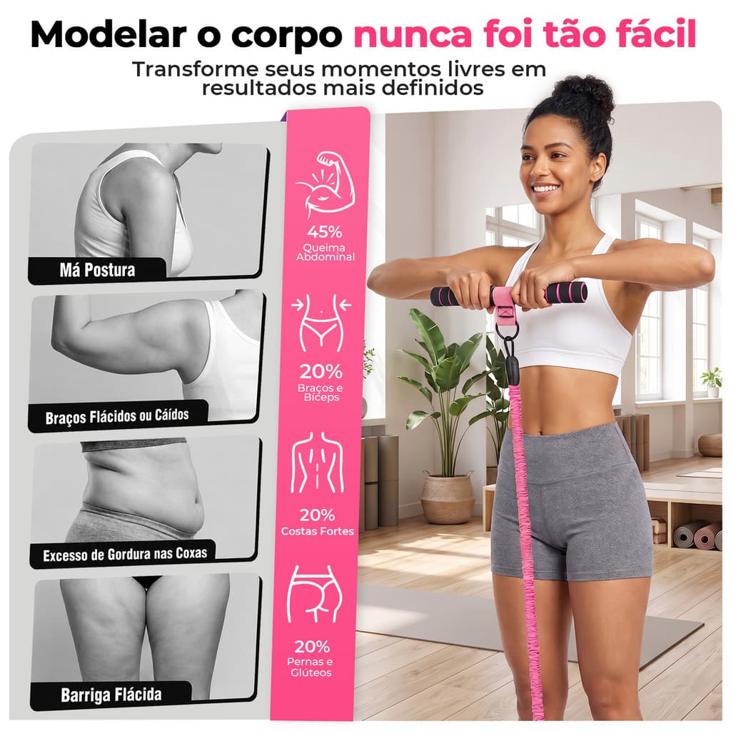 Elástico Para Abdominal Com Apoio De Pé Pedal 3 Níveis De Força Aparelho Ginástica Exercício Casa