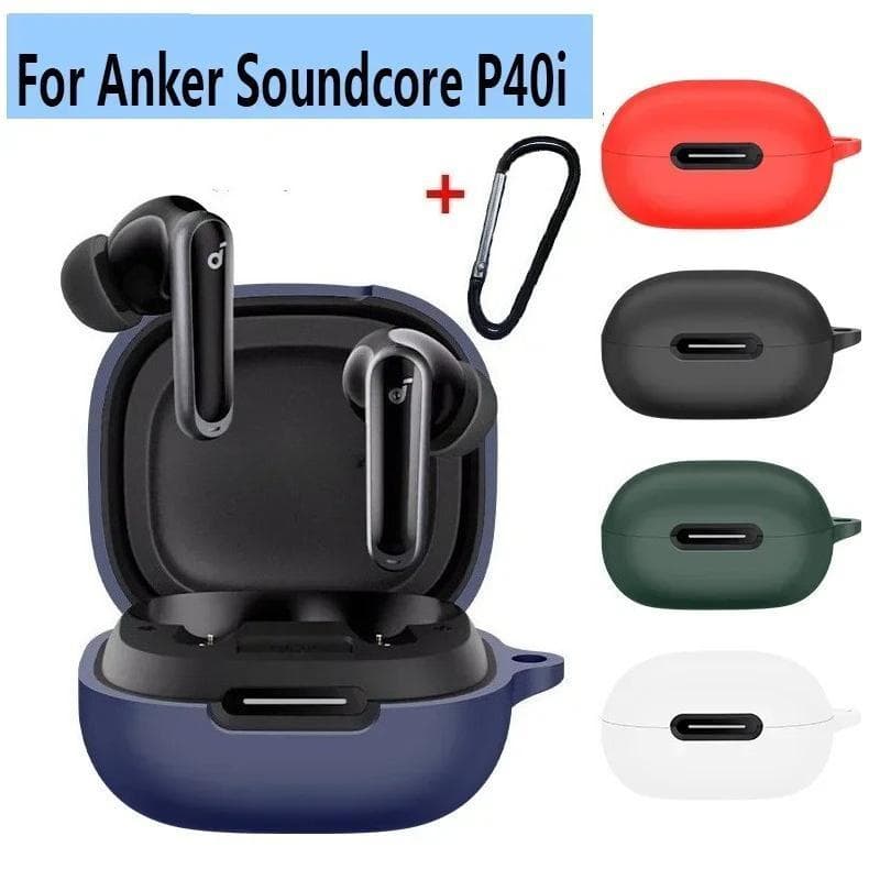 Para Anker Soundcore p40i Caso Cor Sólida Silicone À Prova De Choque Bluetooth Fone De Ouvido Capa Caixa De