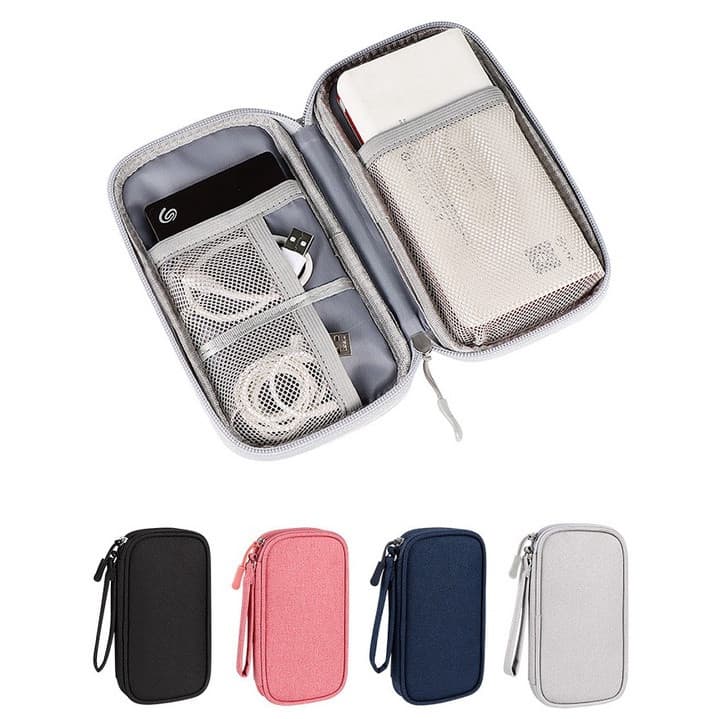 Bolsa para armazenamento de cabos de dados, carregador USB digital portátil, power bank, disco rígido, fones de ouvido