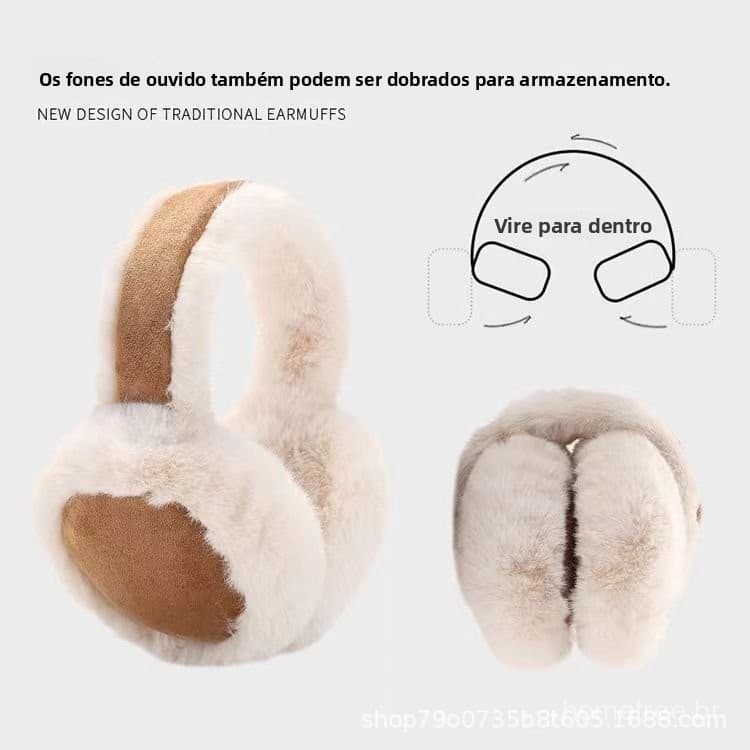 Protetor de Orelha Pelúcia - Aquecedor Inverno Dobrável 6 Cores 100g
