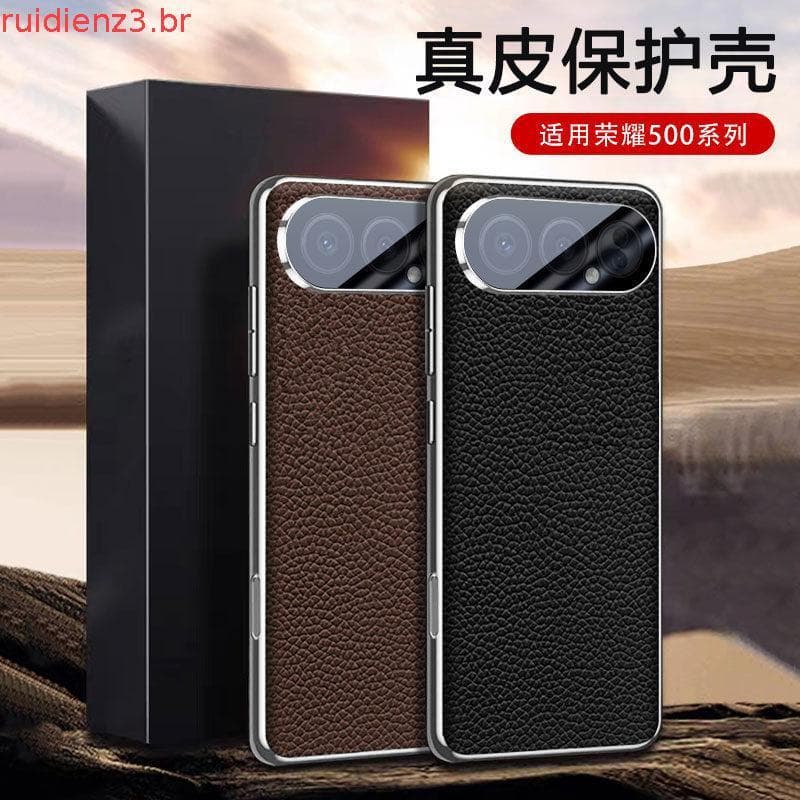 [Capa de couro genuíno] Adequado para capa de telefone Glory 500 Lente Glory 500Pro com tudo incluído, resistente a choq