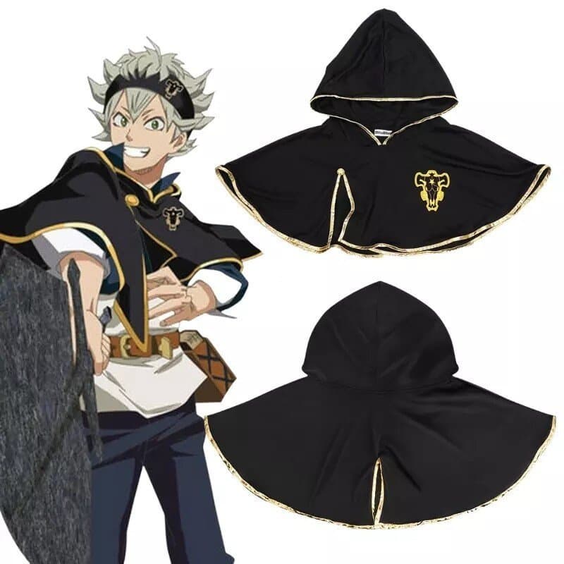 Capa Preta Asta Cosplay com Capuz Anime Halloween (Tiara)