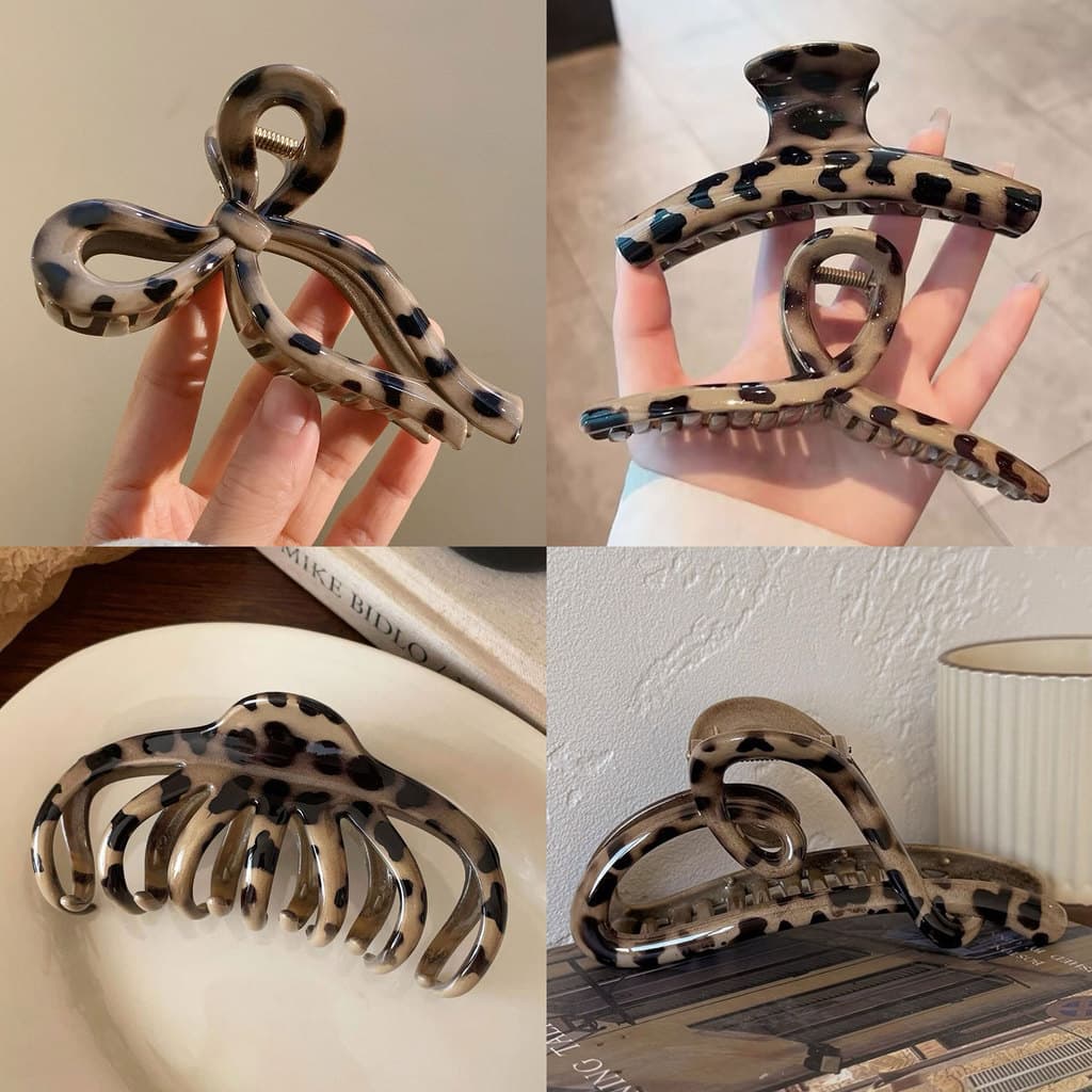 Grampo de cabelo com laço feminino-grampo de cabelo antiderrapante, Design romântico, adequado para cabelos enrolados e