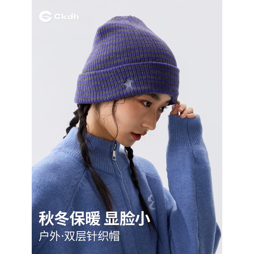 CKDH estilo coreano roxo Baotou chapéu frio feminino olhar rosto pequeno 2026 novo estilo outono inverno alto valor list