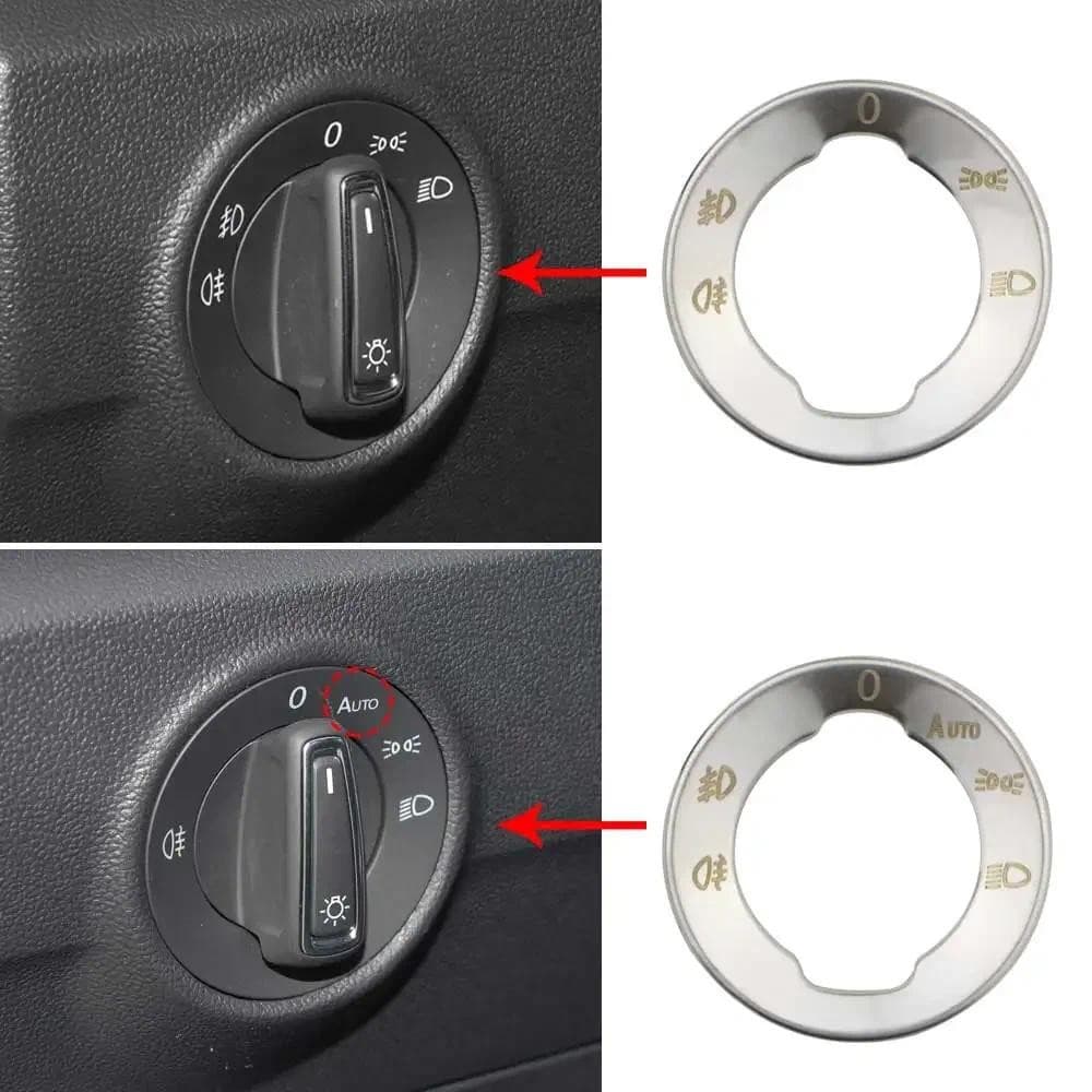 Capa Adesiva Decorativa para Painel de Interruptor de Farol de Carro para VW T-roc Troc 2017-2024 Acessórios WL9I