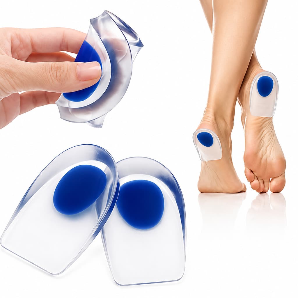 Kit 2 Palmilha Silicone Gel Ortopédica Esporão Calcanheira Calcanhar Transparente Confortável Relaxa