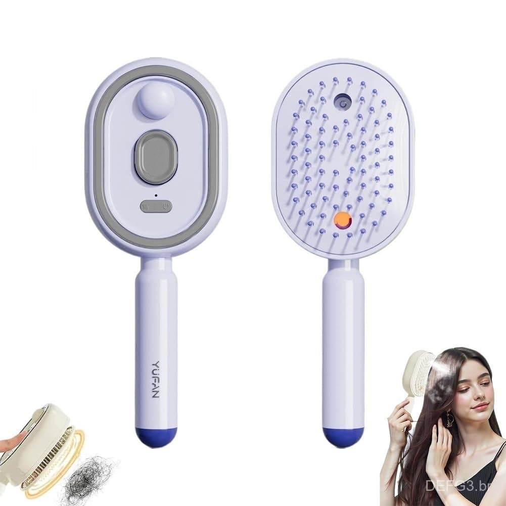 Escova de vapor elétrica para cabelo, escova de massagem com almofada de ar e pulverizador elétrico, escova de cabelo re