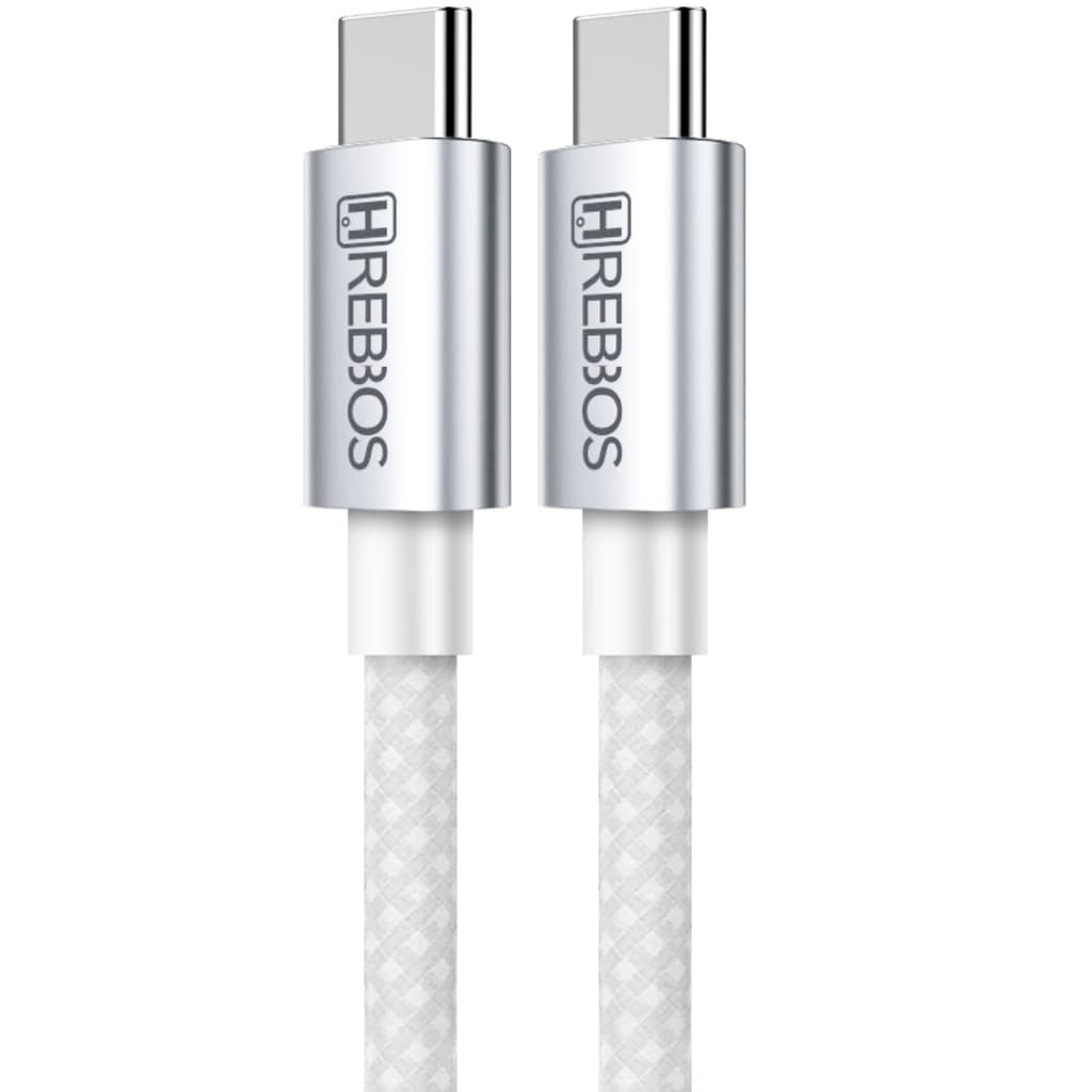 Cabo USB C para USB C 100W Turbo Premium Midnight 1 Metro Hrebos CB 362C - BRANCA