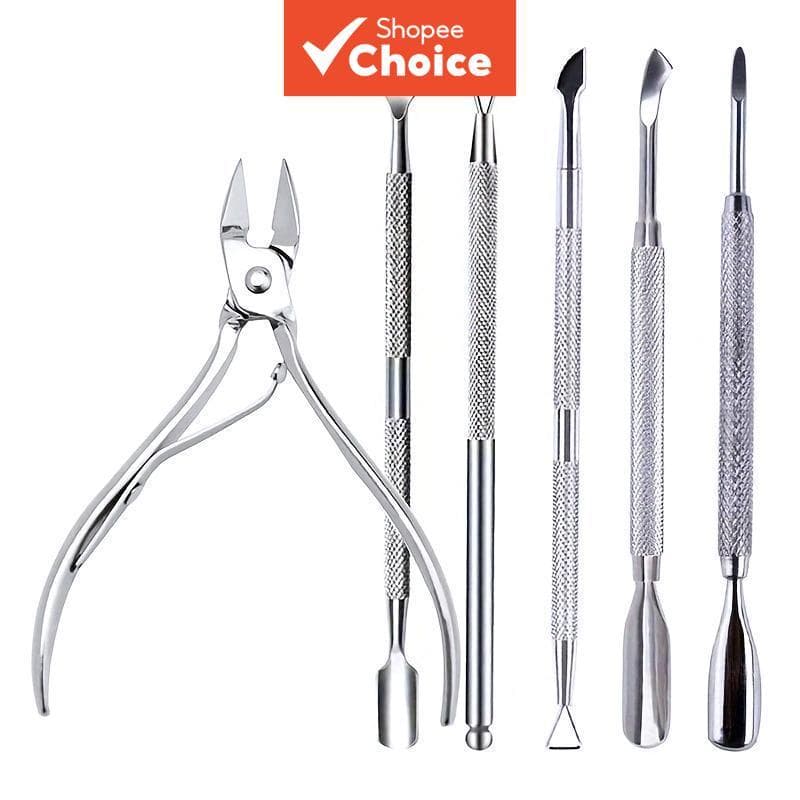 Alicate Profissional de Unha em Aço Inox, Tesoura, Nippers, Empurrador de Cutículas, Removedor Multifuncional, Kit de