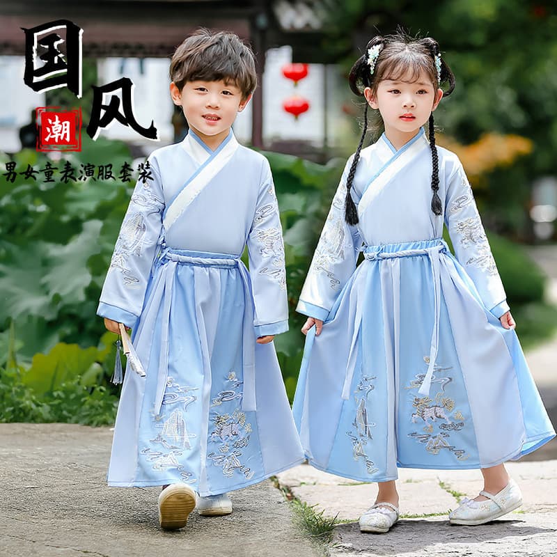 Meninas Hanfu terno meninos Tang desempenho traje perda-making crianças Retro étnico melhorado chinês