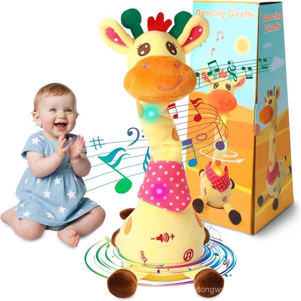 Brinquedo Girafa Dançante Miaodam, um brinquedo de pelúcia musical adequado para bebês, capaz de cantar 10 músicas infan