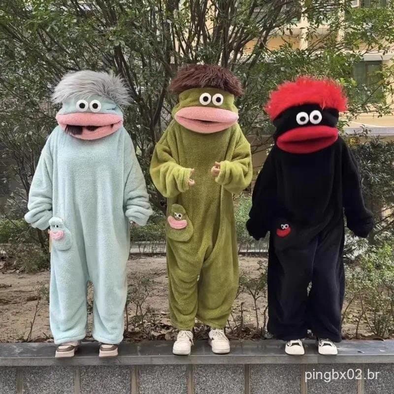 Pijama Engraçado de Monstro de Boca Grande, Conjunto para Casal