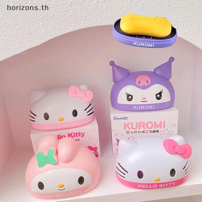 [B & H Jul] Kawaii Sanrio My Melody Saboneteira Cartoon Hello Kitty Caixa De Sabonete Pia De Banheiro Doméstica Com Tamp