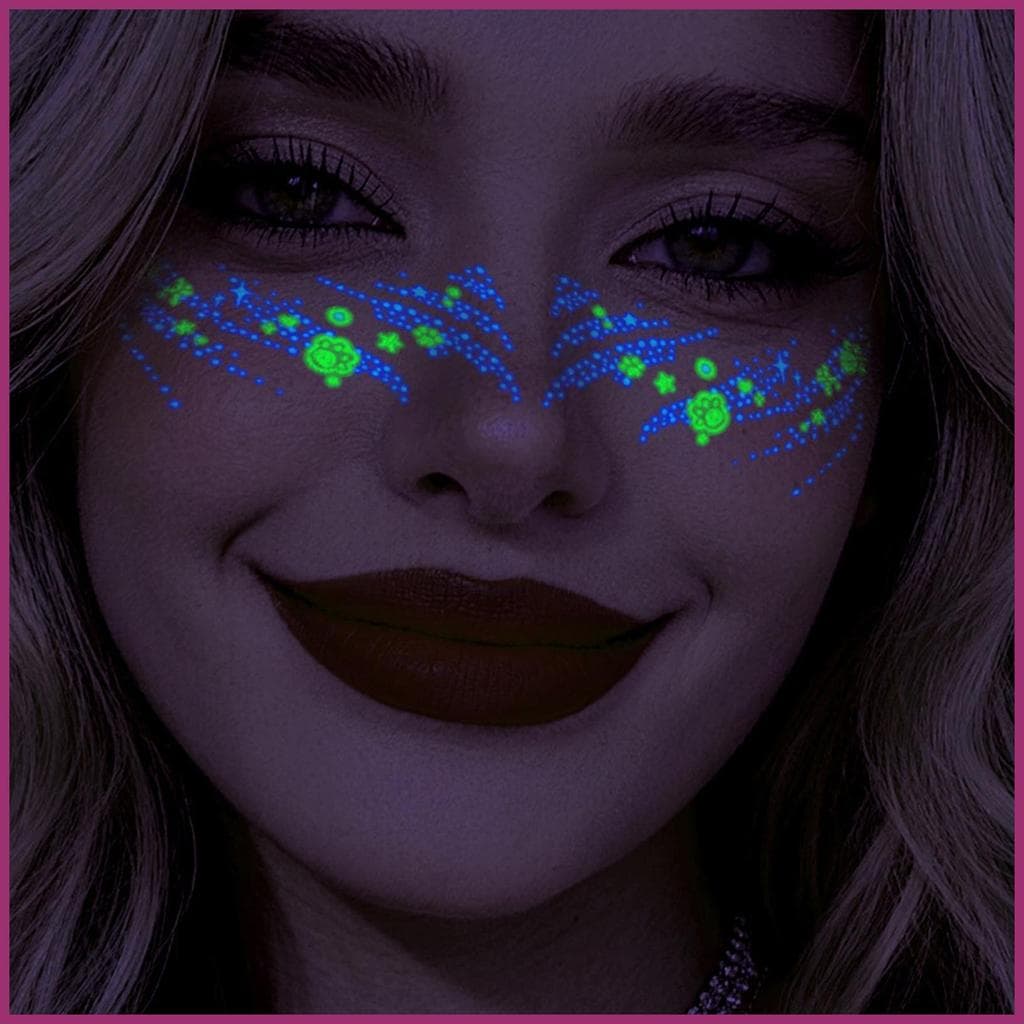 Halloween Temporário Rosto Adesivo 8 Peças À Prova Dwaterproof Água Sweatproof Brilhante Decalque Corpo Adesivos Para Mu