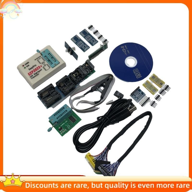 Conjunto Completo De Programador USB SPI De Plástico + Metal EZP2023 + Suporte Para 12 Adaptadores 24 25 93 95 EEPROM Fl