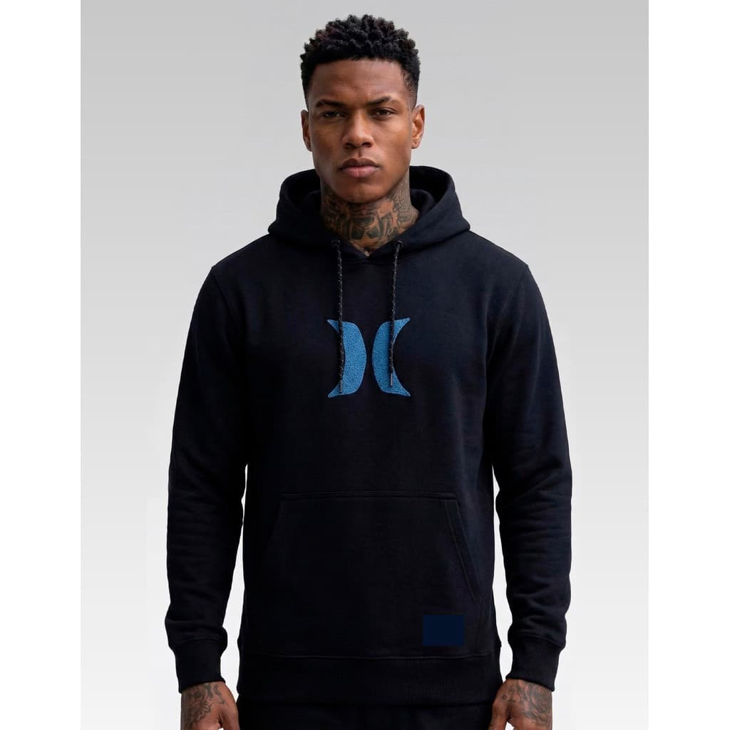 Moletom Hurley Icon Preto Masculino Com Bolsos E Capuz