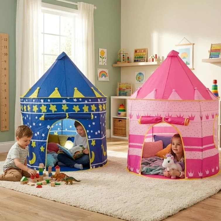 Barraca Infantil Castelo Mágico Portátil para Meninos Meninas Brincadeiras e Diversão