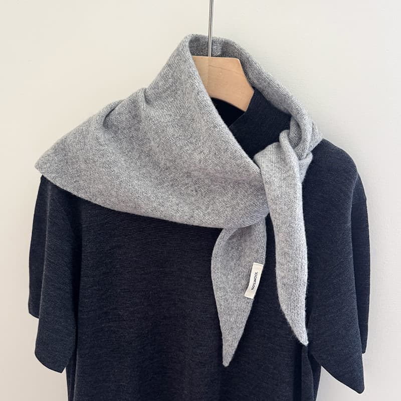 Cachecol Triangular de Lã Tricotado para Mulheres, Estilo Outono e Inverno, Cachecol Quente, Multifuncional, Cachecol Pe