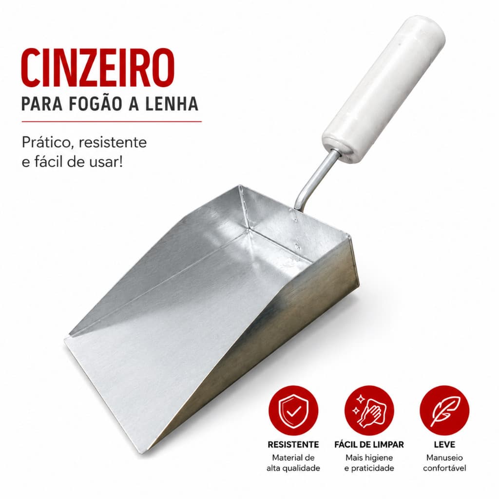 Pá Cinza Para Limpeza Churrasqueira Carvão Brasa Em Aço Inox