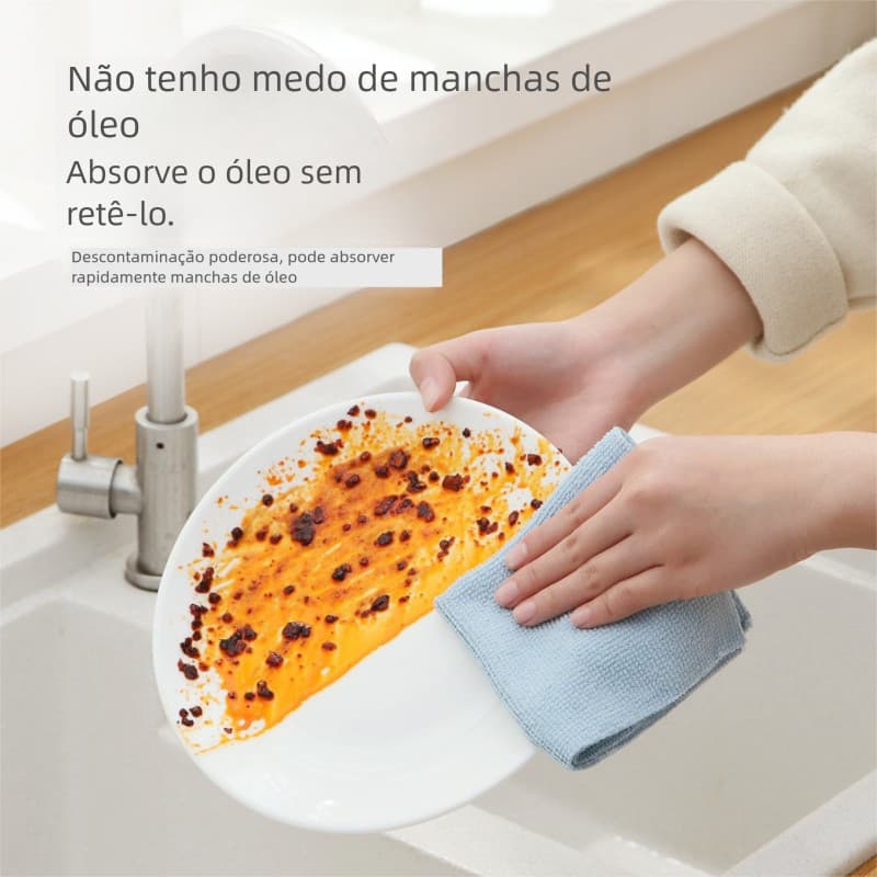 Pano de prato removível absorvente de microfibra pano de prato de cozinha pano de limpeza descartável pano de prato preg