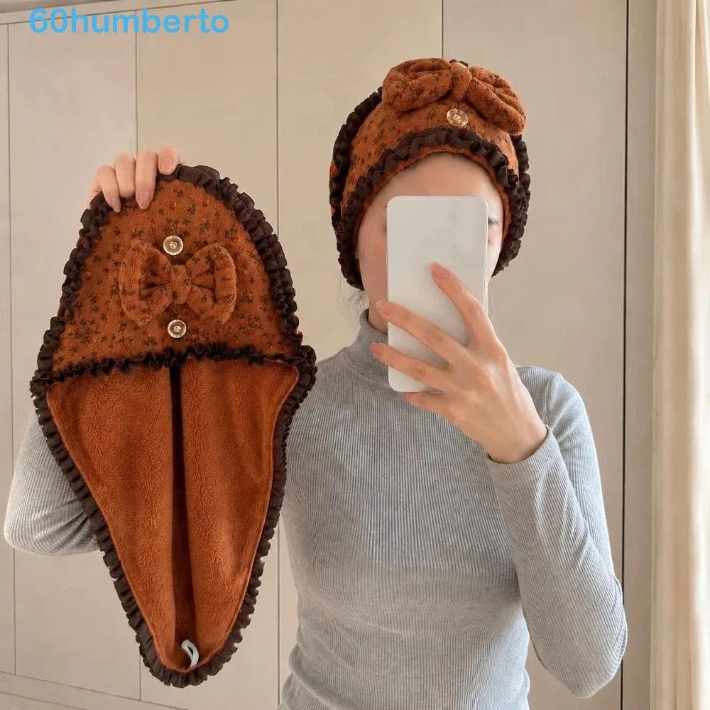 Touca De Banho HUMBERTO , Cabelo Seco Super Absorvente Espessada De Secagem Rápida Toalha Com Estampa Floral Macia