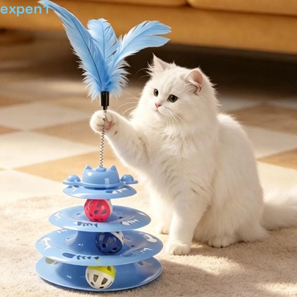 Brinquedo Giratório Para Gatos EXPEN , De Bola De Pista De Gato Com Base Antiderrapante De Varinha De Mola Design