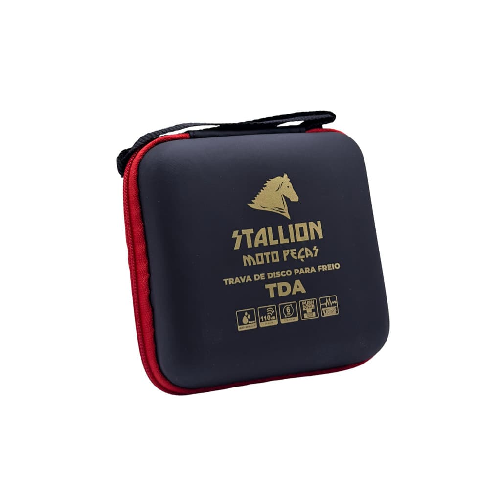 TRAVA DISCO CADEADO COM ALARME PRETO STALLION