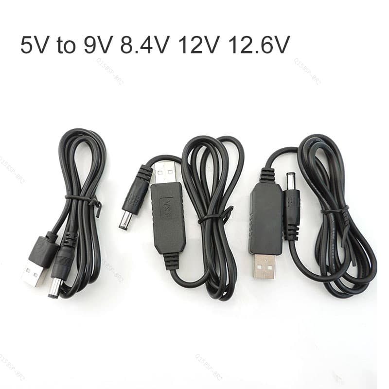 DC 5.5X2.1mm Fêmea 5V USB Tipo a Macho 9V 8.4V 12V 12.6V Step UP Adaptador Cabo Módulo Power Boost Fio BR15B2