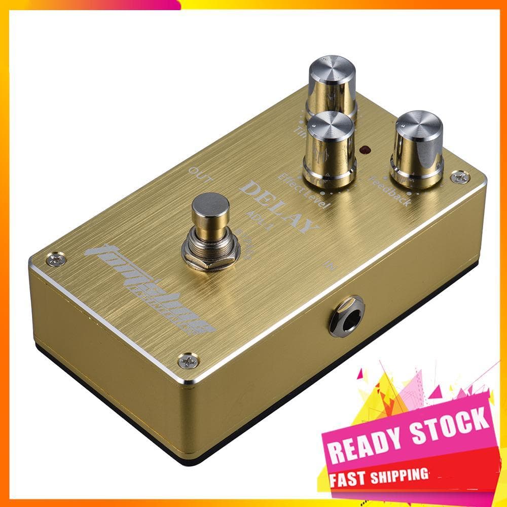 Gfgfgfgg Pedal de atraso em liga de alumínio, efeito true bypass para guitarra elétrica