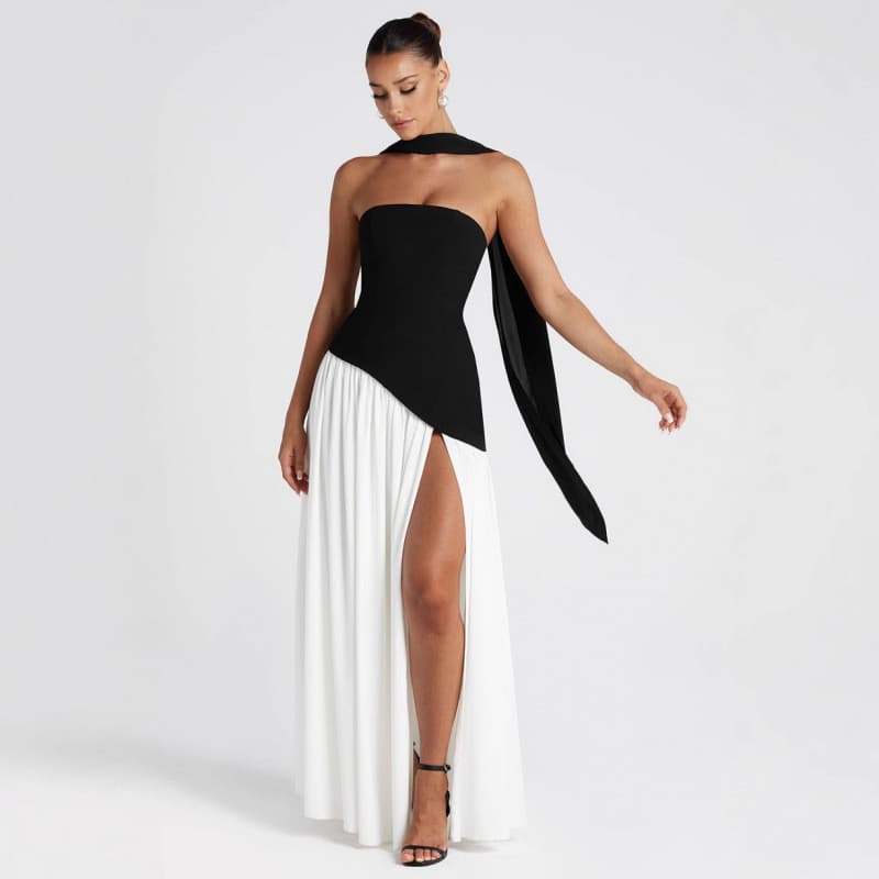 Europeu europeu americano moda roupas femininas novo produto elegante magro-ajuste mais magro olhar em torno do pescoço