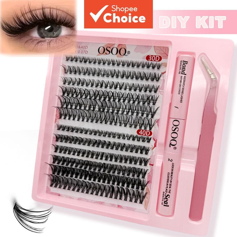 Kit De Extensão De Cílios Cluster 30d 40d 60d 80d , Conjunto Diy Com Cola E Pinça De Vedação De Ligação , Volume Denso N