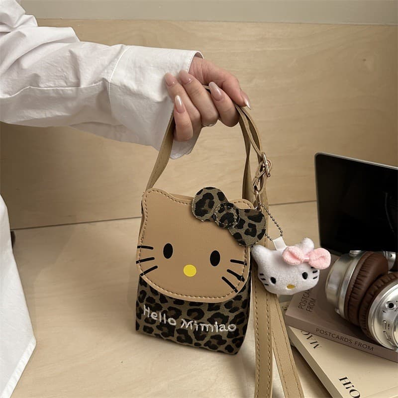 Primavera verão Retro leopardo impressão saco do telefone móvel moda All-Match Casual moeda bolsa elegante bonito de um