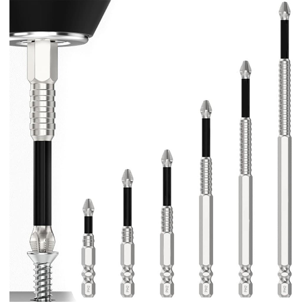 Conjunto de Pontas Magnéticas para Chave de Fenda QKRI, Broca de Alta Durabilidade, Universal e Antiderrapante para Ferr