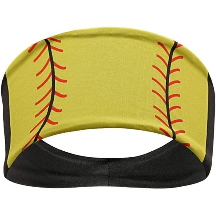 Faixa de Cabelo para Softball, Elástica, para Treino, Presente para Jogador de Equipe, Mãe, Treinador (Amarelo Softball)