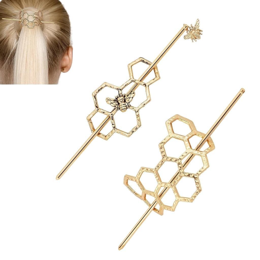 Presilhas de Cabelo em Forma de Favo de Mel, Grampos Deslizantes Minimalistas, Presilhas de Cabelo em Forma de Abelha, G