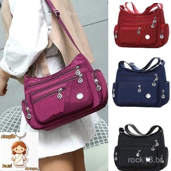 Bolsa Feminina Transversal Casual Impermeável Nylon Tiracolo Qualidada 30 x23 x10cm