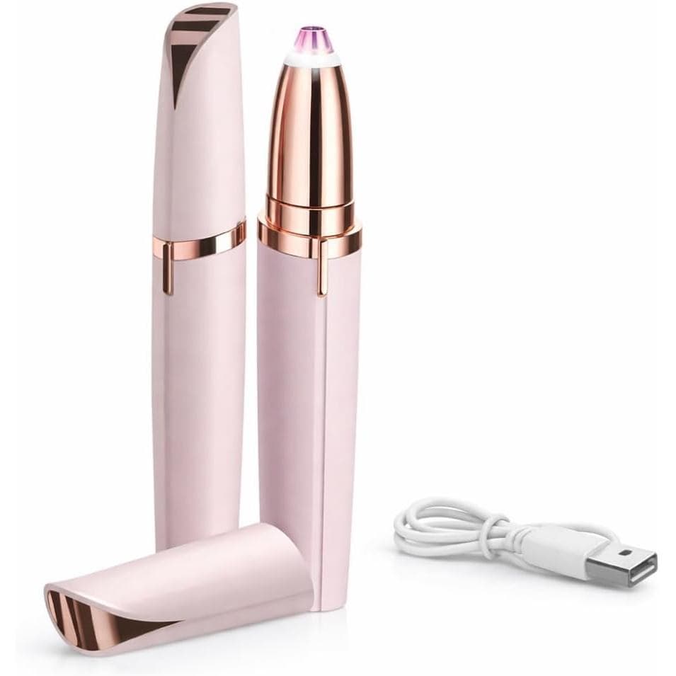 Caneta Depiladora de Sobrancelha Recarregável USB, Removedor de Pelos Faciais de Alta Precisão, Portátil, Sem Dor