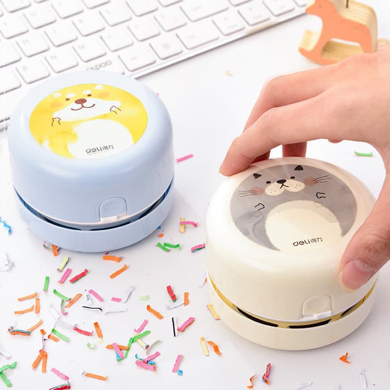 Aspirador de Pó Mini de Mesa Deli 18880 para Escritório, para Resíduos de Borracha, Pó de Papel e Outros Detritos - Elét