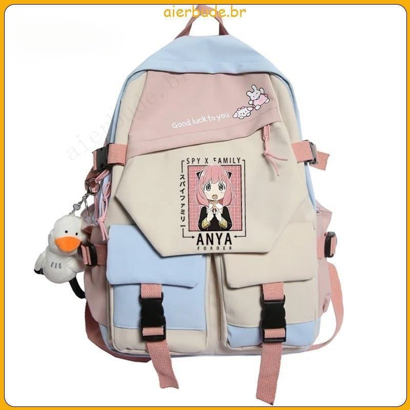 Mochila juvenil Spy X Anya de estilo artesanal, mochila de volta às aulas para meninos e meninas, mochila escolar para e