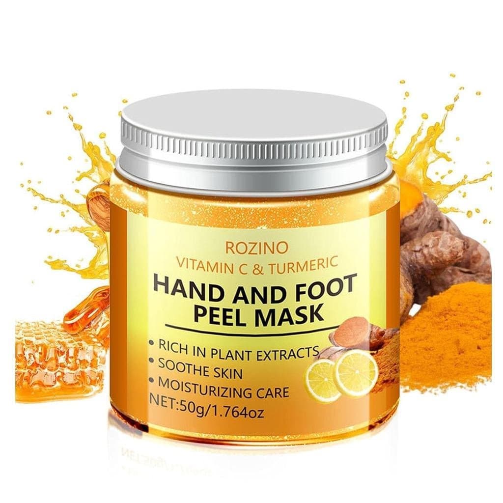Máscara Esfoliante para Mãos e Pés com Vitamina C e Cúrcuma, Máscara Hidratante para Mãos, Nutritiva e Reparadora e LPOD