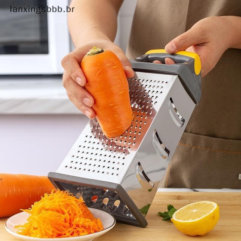 [LAX] Descascador De Melão De Quatro Lados Em Aço Inoxidável Multiface Vertical Ferramenta De Cozinha BR