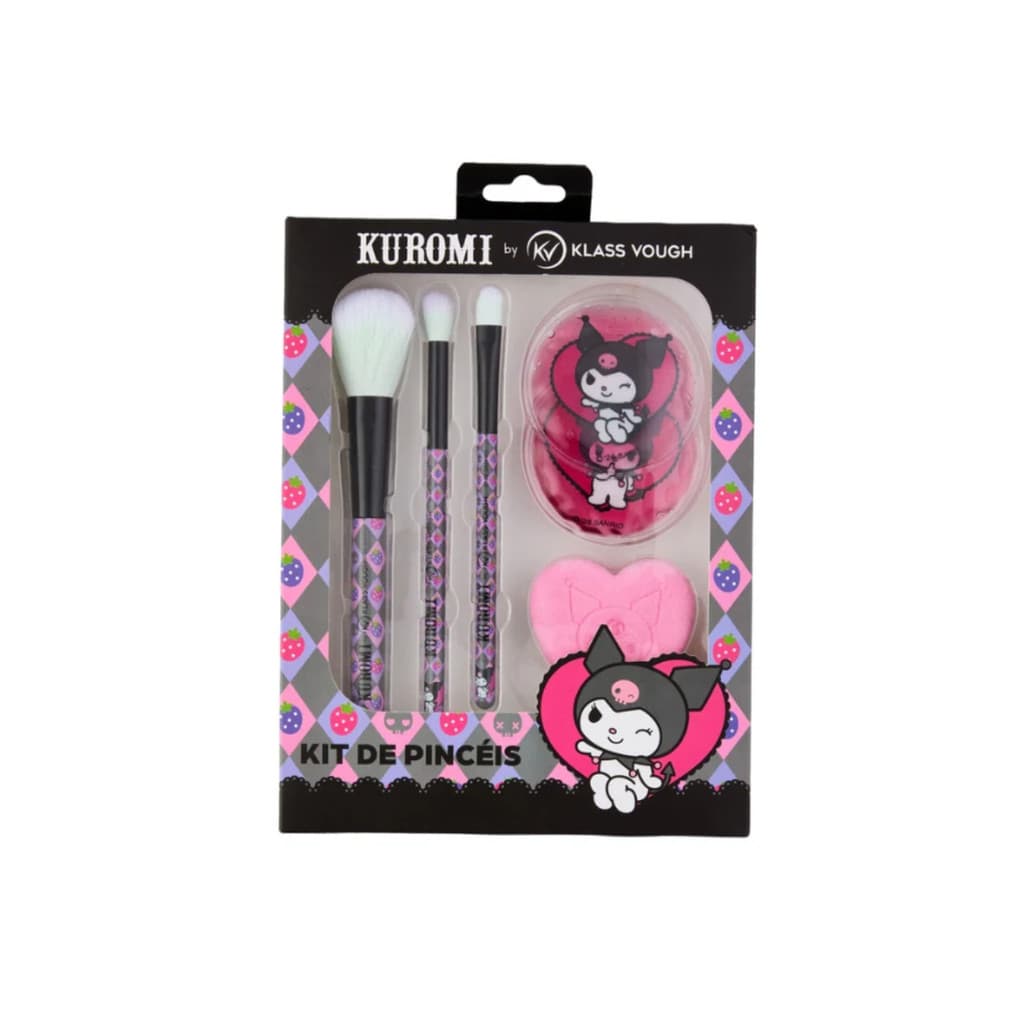 Kit de Pincéis, Esponja e Eyepads Kuromi Klass Vough
