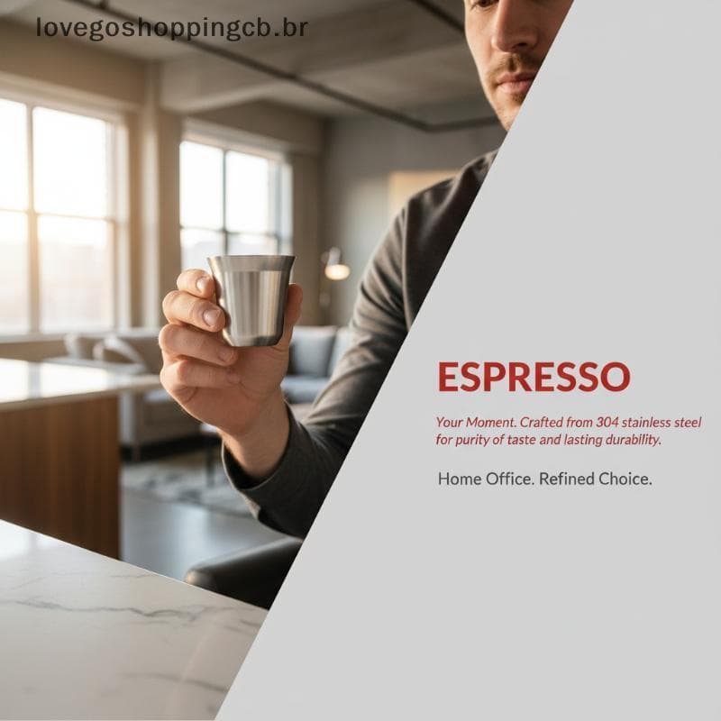 Copo De Café Expresso De Aço Inoxidável , 80/160ml , Portátil , Camada Dupla , Escritório , Chá , Bebidas , Caneca , Min
