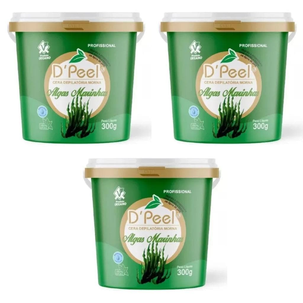 Kit 3 D´Peel - Cera Depilatória Morna 300g - Algas Marinhas