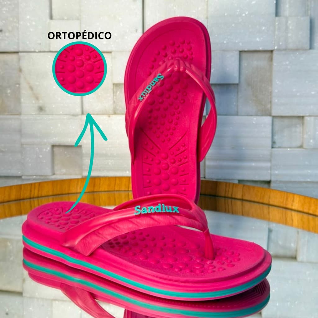 Chinelo Feminino Adulto Sandália Ortopédica Anatômica e Confortável Sandlux OUTLETPOWER