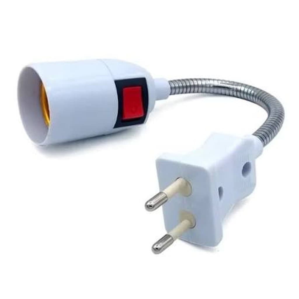 Bocal Flexível com Botão para Lâmpada Kit com 3 Unidades
